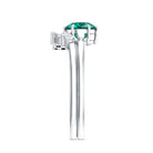 0.8 Carat Lab Grown Emerald and Diamond Wedding Ring Set for Women AAAA - Rosec Jewels