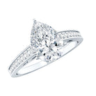 Rosec Jewels-IGI Graded Lab Created 2 Carat Diamond Teardrop Engagement Ring with Side Stones