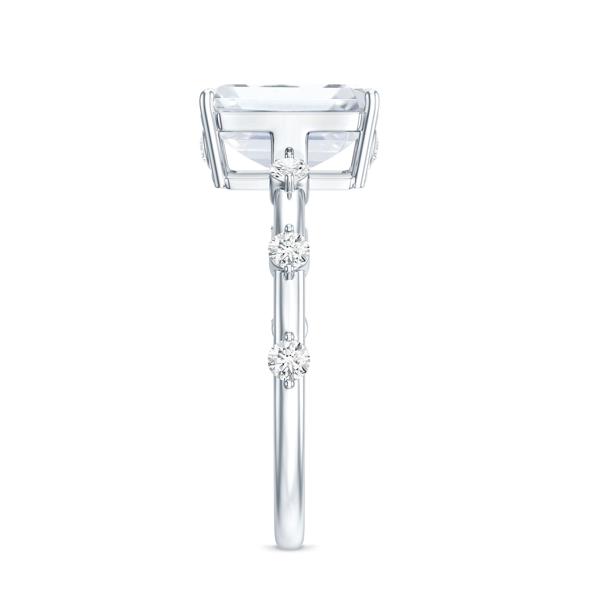 Rosec Jewels-Lab Grown 3 Carat Diamond Emerald Cut Engagement Ring with IGI Certificate