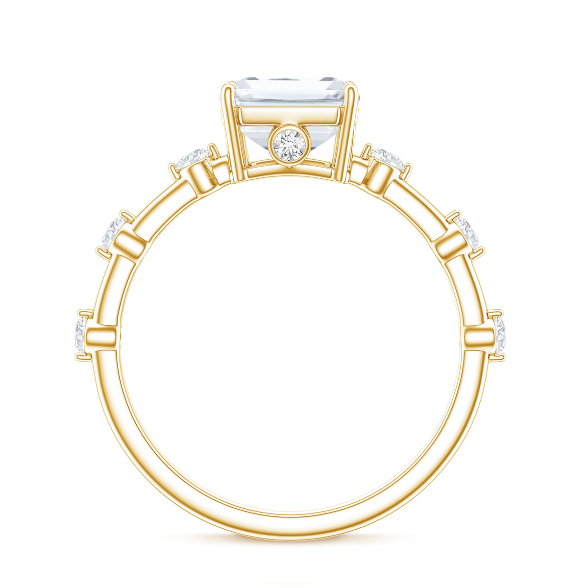 Rosec Jewels-Lab Grown 3 Carat Diamond Emerald Cut Engagement Ring with IGI Certificate