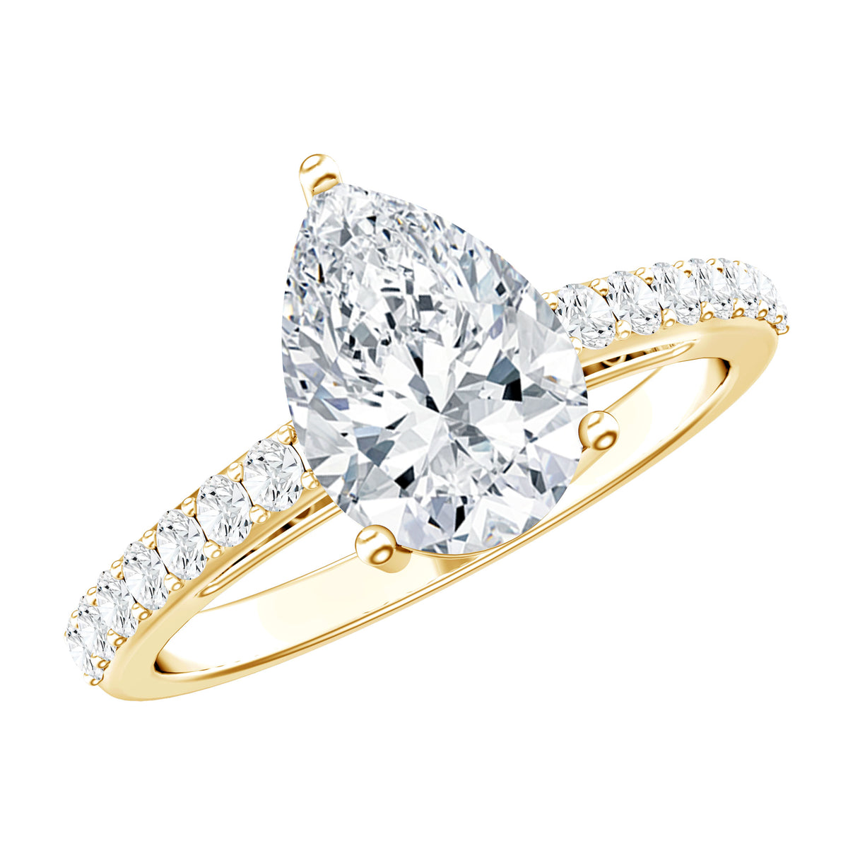 Rosec Jewels-IGI Verified 2 Carat Lab Created Diamond Pear Engagement Ring for Women