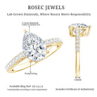 Rosec Jewels-IGI Verified 2 Carat Lab Created Diamond Pear Engagement Ring for Women
