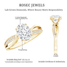 Rosec Jewels-IGI Verified 1 Carat Oval Lab Grown Diamond Infinity Engagement Ring for Women