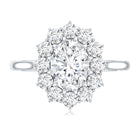 Certified Lab Grown 1 Carat Diamond Oval Halo Engagement Ring Lab - ( EF-VS ) - Rosec Jewels