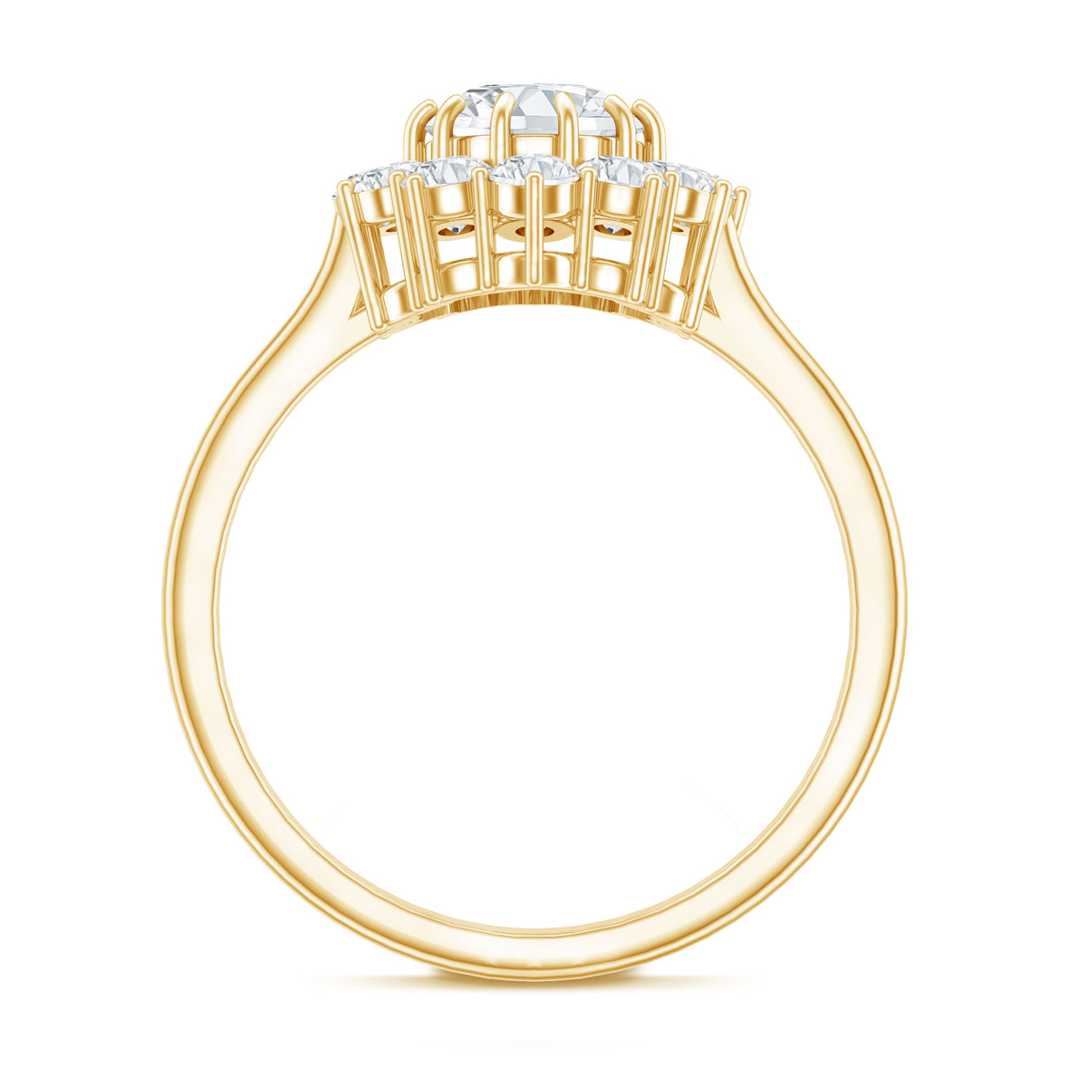 Certified Lab Grown 1 Carat Diamond Oval Halo Engagement Ring Lab - ( EF-VS ) - Rosec Jewels