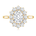 Certified Lab Grown 1 Carat Diamond Oval Halo Engagement Ring Lab - ( EF-VS ) - Rosec Jewels