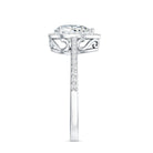 1.3 Carat Lab Grown Diamond Pear Halo Engagement Ring for Women Lab - ( EF-VS ) - Rosec Jewels