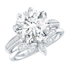 4 Carat Lab Grown Diamond Flower Engagement Ring with Wedding Band Lab - ( EF-VS ) - Rosec Jewels