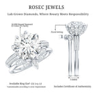 4 Carat Lab Grown Diamond Flower Engagement Ring with Wedding Band Lab - ( EF-VS ) - Rosec Jewels