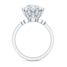 4 Carat Lab Grown Diamond Flower Engagement Ring with Wedding Band Lab - ( EF-VS ) - Rosec Jewels