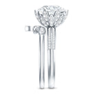4 Carat Lab Grown Diamond Flower Engagement Ring with Wedding Band Lab - ( EF-VS ) - Rosec Jewels