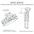 3 Carat Lab Grown Diamond Designer Wedding Ring Set IGI Certified Lab - ( E-VS1 ) - Rosec Jewels
