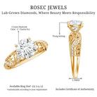 IGI Certified 2 Carat Lab Grown Diamond Vintage Looking Engagement Ring Lab - ( E-VS1 ) - Rosec Jewels