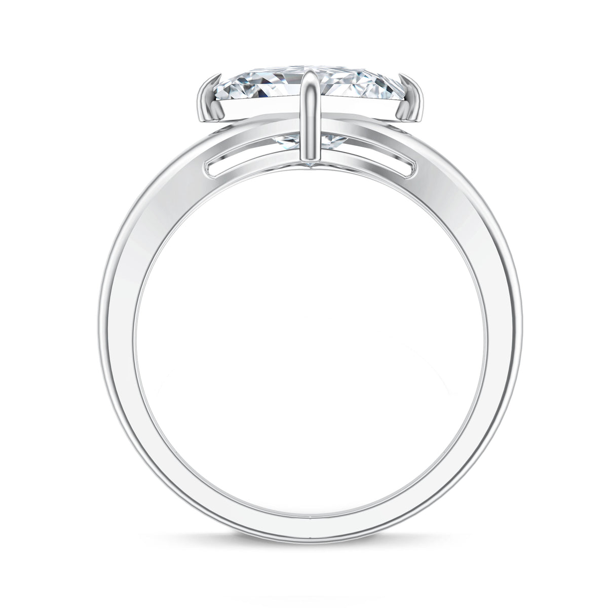 Solitaire Lab Grown 3 Carat Diamond Princess Cut Engagement Ring IGI Verified Lab - ( E-VS1 ) - Rosec Jewels