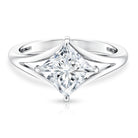 Solitaire Lab Grown 3 Carat Diamond Princess Cut Engagement Ring IGI Verified Lab - ( E-VS1 ) - Rosec Jewels