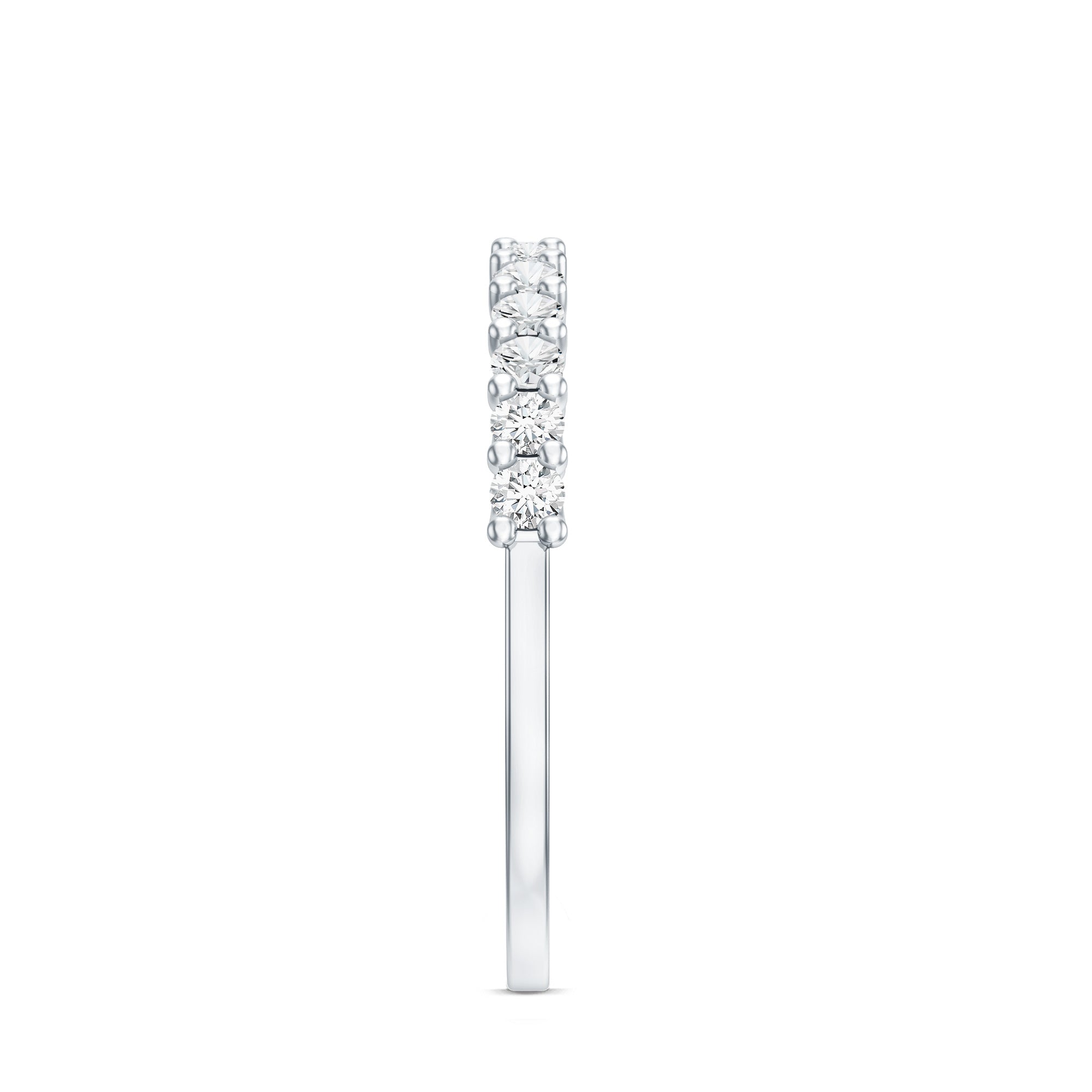 Rosec Jewels-Moissanite Half Eternity Ring in Shared Prong Setting
