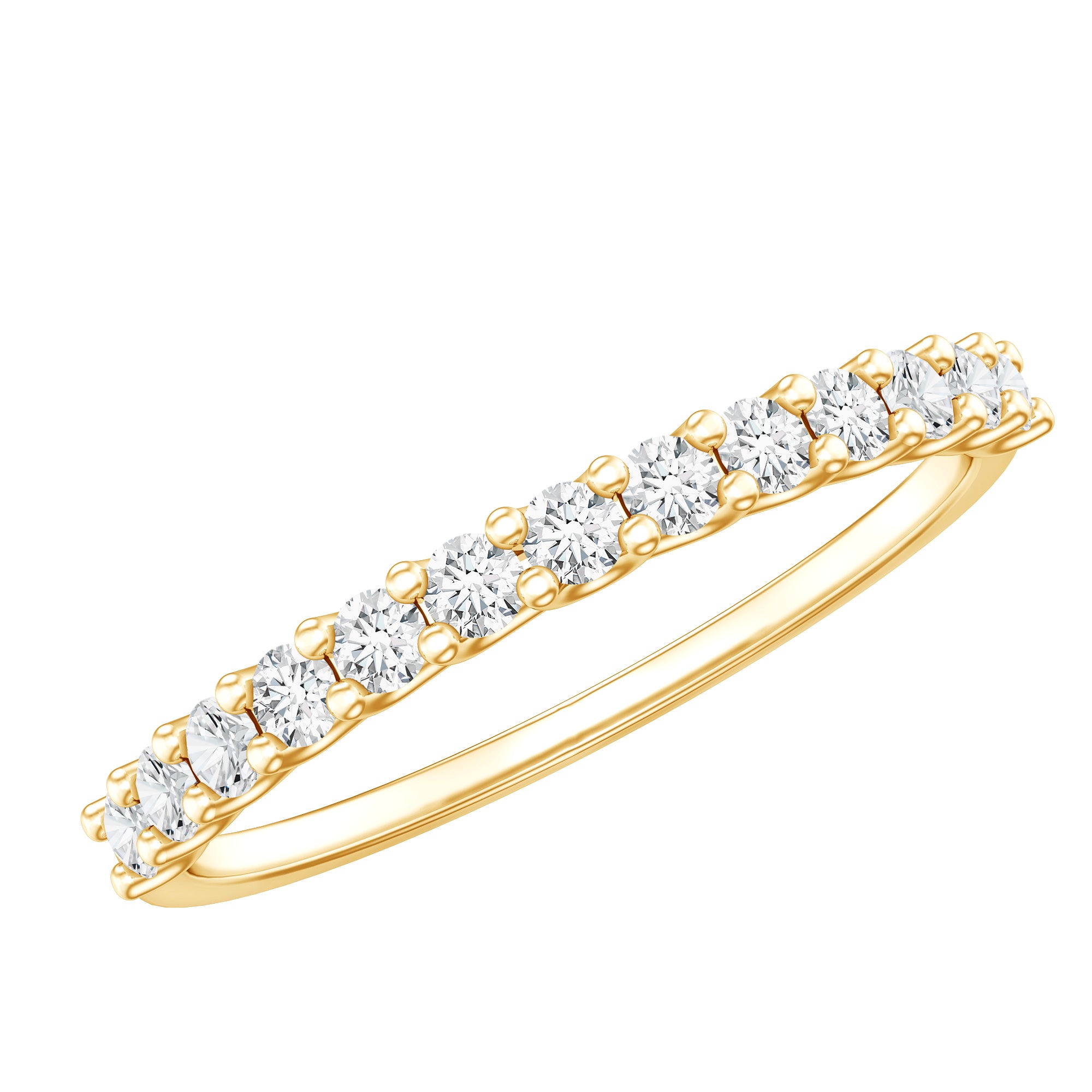 Rosec Jewels-Moissanite Half Eternity Ring in Shared Prong Setting
