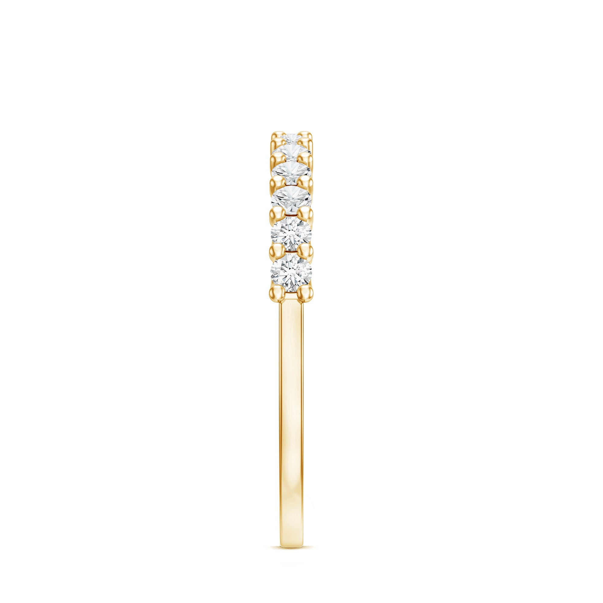 Rosec Jewels-Moissanite Half Eternity Ring in Shared Prong Setting