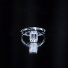 Certified 2.8 Carat Moissanite Emerald Cut Engagement Ring in Silver D-VS1 92.5 Sterling Silver - Rosec Jewels