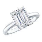 Certified 2.8 Carat Moissanite Emerald Cut Engagement Ring in Silver D-VS1 92.5 Sterling Silver - Rosec Jewels