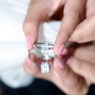 Certified 2.8 Carat Moissanite Emerald Cut Engagement Ring in Silver D-VS1 92.5 Sterling Silver - Rosec Jewels