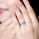 Certified 2.8 Carat Moissanite Emerald Cut Engagement Ring in Silver D-VS1 92.5 Sterling Silver - Rosec Jewels