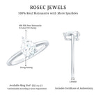 Solitaire Moissanite Teardrop Engagement Ring for Women D-VS1 - Rosec Jewels