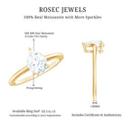 Solitaire Moissanite Teardrop Engagement Ring for Women D-VS1 - Rosec Jewels