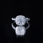 Victorian Style 3 Carat Cushion Moissanite Halo Engagement Ring D-VS1 - Rosec Jewels