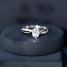 1 Carat Certified Moissanite Oval Engagement Ring with Infinity Band D-VS1 - Rosec Jewels