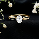 1 Carat Certified Moissanite Oval Engagement Ring with Infinity Band D-VS1 - Rosec Jewels