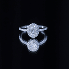 Rosec Jewels-Certified Moissanite Oval Engagement Ring with Halo