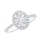 Certified 1.25 Carat Moissanite Oval Engagement Ring with Halo D-VS1 92.5 Sterling Silver - Rosec Jewels