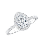 Pear Shape Moissanite Halo Engagement Ring for Women D-VS1 - Rosec Jewels