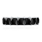 Certified Princess Cut Lab Grown Black Diamond Eternity Ring for Women AAAA ( Synthetic ) - Rosec Jewels