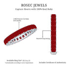 Princess Cut Ruby Eternity Ring – Thin Ruby Wedding Band in Shared Prong Setting | Real AAA Ruby AAA - Rosec Jewels