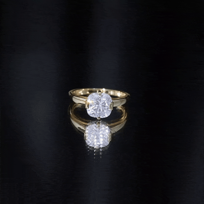 3 Carat Cushion Cut Moissanite Solitaire Engagement Ring with Certificate D-VS1 - Rosec Jewels