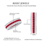 Rosec Jewels-Lab Created Ruby Three Row Wedding Band for Women