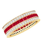 Rosec Jewels-Lab Created Ruby Three Row Wedding Band for Women