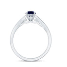 Natural 0.9 Carat Blue Sapphire Solitaire Promise Ring for Women AAA - Rosec Jewels