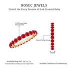 Shared Prong Set Round Created Ruby Full Eternity Band Ring Lab Created Ruby - ( AAAA ) - Quality - Rosec Jewels