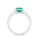 Lab Grown Emerald Diamond 3 Stone Engagement Ring with Certificate AAAA - Rosec Jewels