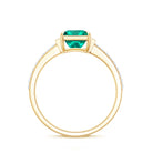 Lab Grown Emerald Diamond 3 Stone Engagement Ring with Certificate AAAA - Rosec Jewels