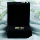 Certified Lab Grown Emerald Half Eternity Wedding Band AAAA - Rosec Jewels