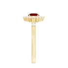 Rosec Jewels-Round Lab Created Ruby Promise Ring with Diamond Halo
