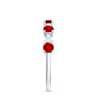 Rosec Jewels-Lab Created Ruby and Diamond Half Eternity Stackable Ring