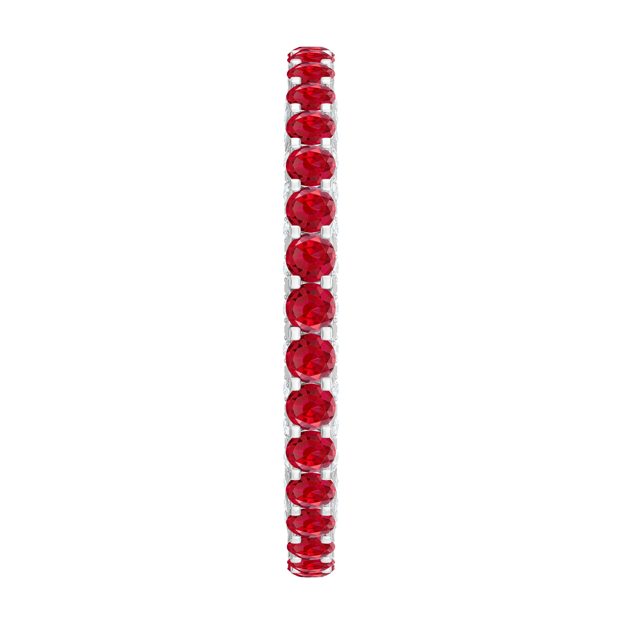 1.75 CT Round Shape Lab Grown Ruby and Diamond Eternity Wedding Band AAAA - Rosec Jewels