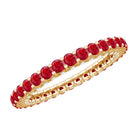 1.75 CT Round Shape Lab Grown Ruby and Diamond Eternity Wedding Band AAAA - Rosec Jewels