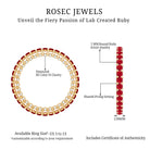 1.75 CT Round Shape Lab Grown Ruby and Diamond Eternity Wedding Band AAAA - Rosec Jewels