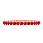 1.75 CT Round Shape Lab Grown Ruby and Diamond Eternity Wedding Band AAAA - Rosec Jewels